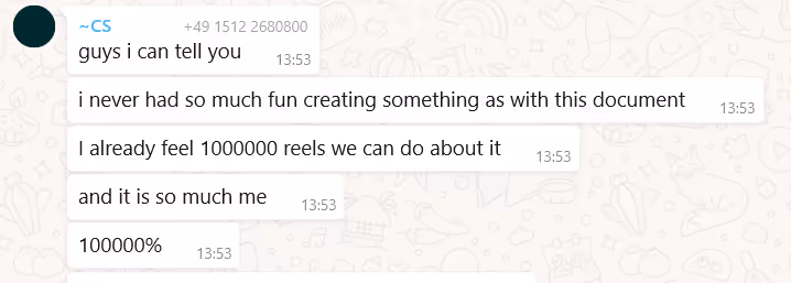 Client testimonial screenshot